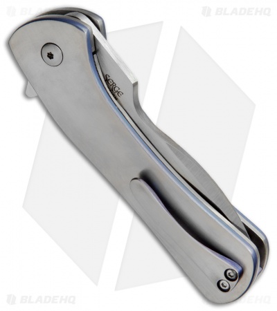 Olamic Cutlery Gambit Liner Lock Knife Ti Carved/Blue Anodized (3" Satin) G017