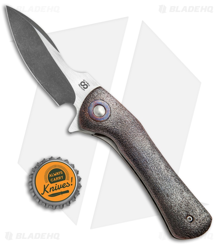 Olamic Cutlery Gambit Liner Lock Knife Textured Copper (3" Two-Tone) G054