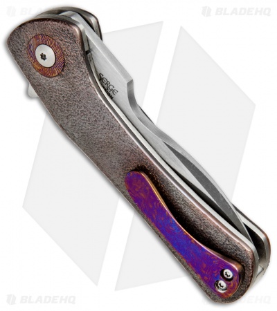 Olamic Cutlery Gambit Liner Lock Knife Textured Copper (3" Two-Tone) G054