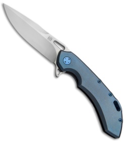 Olamic Wayfarer 247 Knife Blue SW Ti Sculpted Backspacer (3.5" M390 Satin)