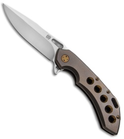 Olamic Wayfarer 247 Knife  Bronze SW Titanium Holes (3.5" M390 Satin)