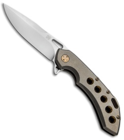 Olamic Wayfarer 247 Knife  Light Bronze SW Titanium Holes (3.5" M390 Satin)