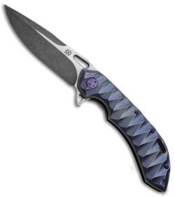 Olamic Wayfarer 247 Knife Purple SW Sculpted Titanium (3.5" M390 Acid Wash)