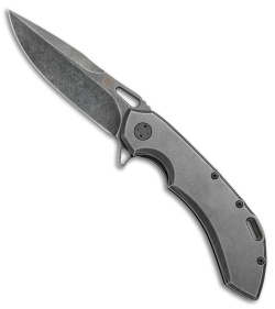 Olamic Wayfarer 247 Frame Lock Knife PVD Stonewash Titanium (3.5" M390 Black SW)