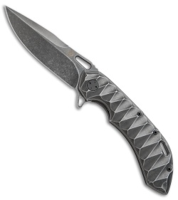 Olamic Wayfarer 247 Frame Lock Knife Sculpted PVD Ti (3.5" M390 Black SW)