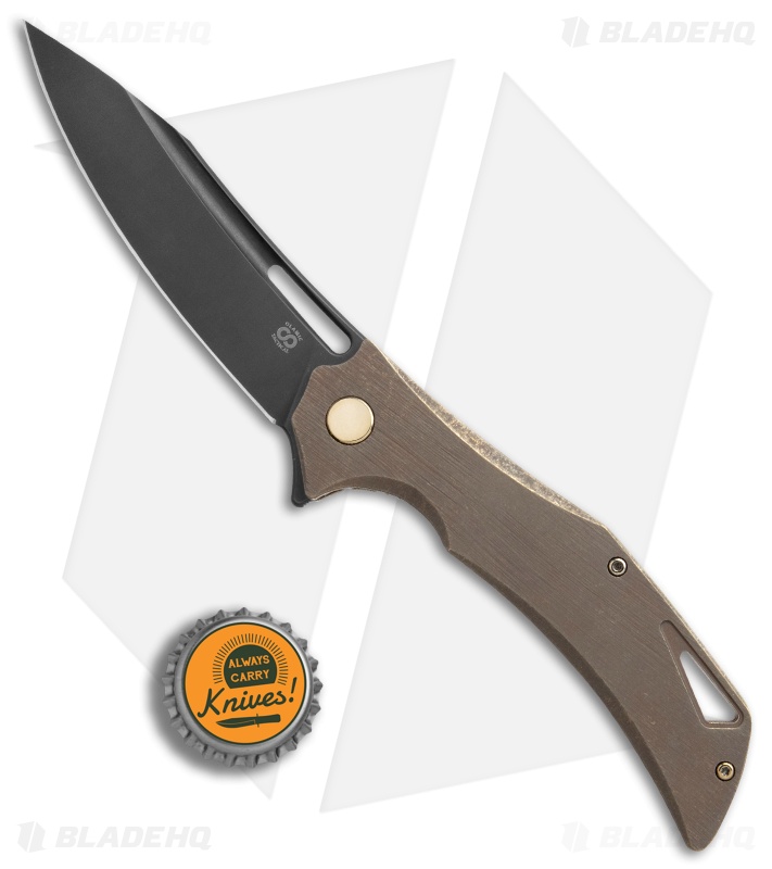 Olamic Cutlery Swish Frame Lock Knife Kinetic Earth Ti (3.75" Black PVD)