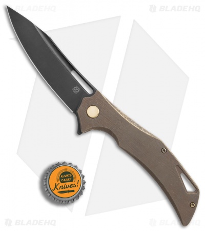 Olamic Cutlery Swish Frame Lock Knife Kinetic Earth Ti (3.75" Black PVD)