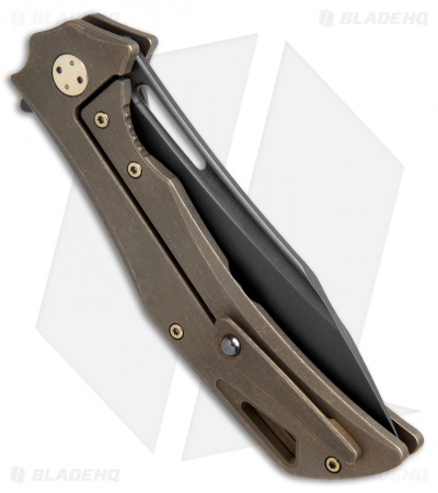 Olamic Cutlery Swish Frame Lock Knife Kinetic Earth Ti (3.75" Black PVD)