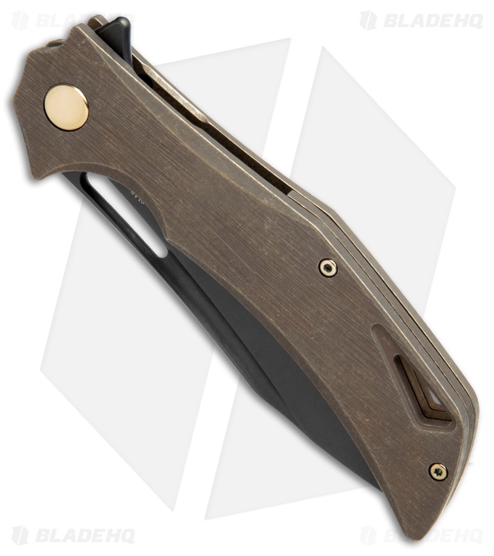 Olamic Cutlery Swish Frame Lock Knife Kinetic Earth Ti (3.75" Black PVD)