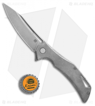 Olamic Cutlery Swish Flipper Frame Lock Knife SW Titanium (3.75" Stonewash)