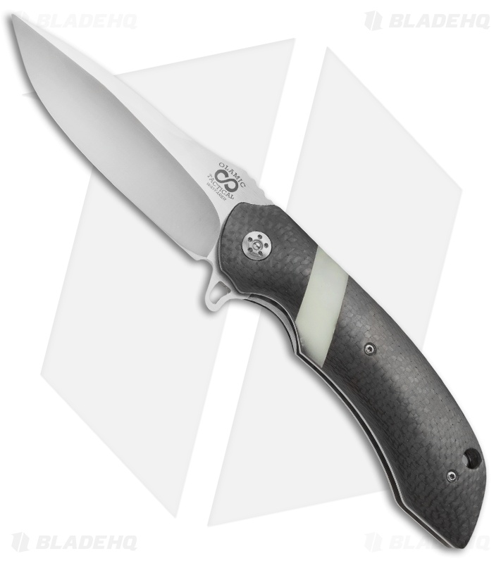 Olamic Cutlery Wayfarer Flipper Knife CF/Moon Glow (4" Polish) W251