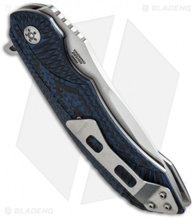 Olamic Cutlery Wayfarer Flipper Knife Contoured Blue G-10 (4" Compound) W680