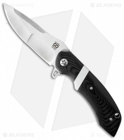 Olamic Cutlery Wayfarer Flipper Knife Black G10/White C-Tek (4" Compound) W718