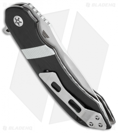 Olamic Cutlery Wayfarer Flipper Knife Black G10/White C-Tek (4" Compound) W718