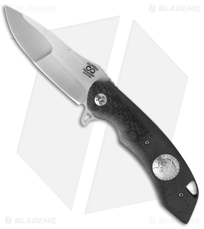 Olamic Cutlery Wayfarer Flipper Knife CF/Nickel (4" Satin) W606