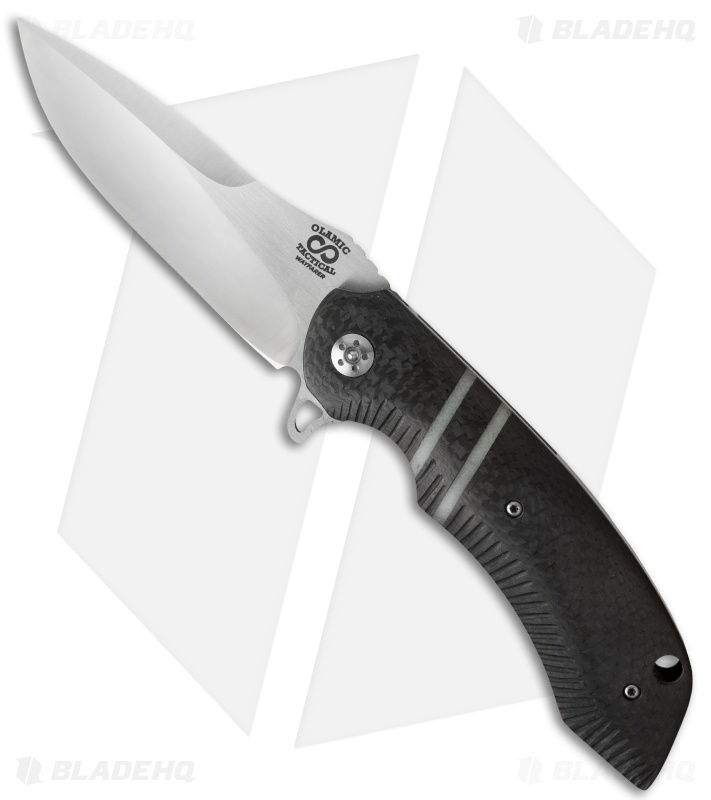 Olamic Cutlery Wayfarer Flipper Knife CF/Moon Glow Inlays (4" Polish) W538