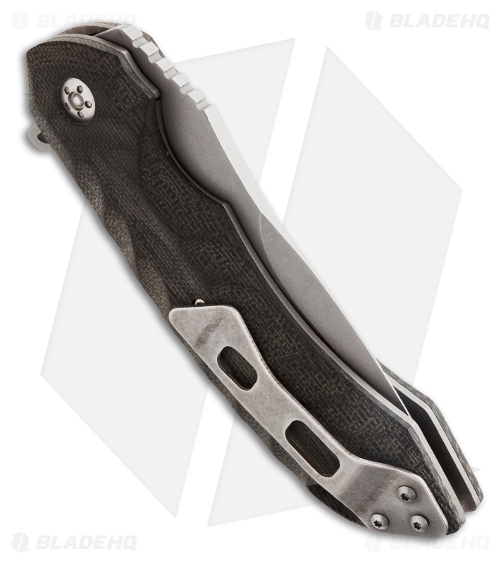Olamic Cutlery Wayfarer Liner Lock Knife Green Micarta (4" Bead Blast) W124