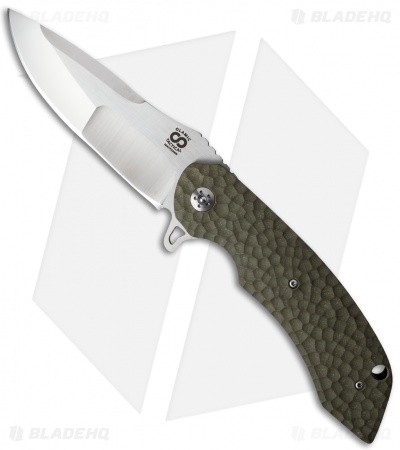 Olamic Cutlery Wayfarer Flipper Knife Contoured OD G-10 (4" Satin Compound) W616