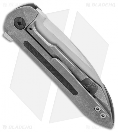 Peter Rassenti Custom Druid Integral Frame Lock Knife Ti/CF Shred (3.5" Satin)