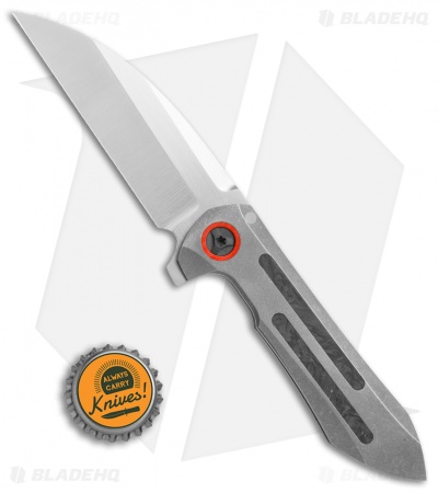 Peter Rassenti Custom Druid Integral Frame Lock Knife Ti/CF Shred (3.5" Satin)
