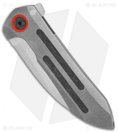 Peter Rassenti Custom Druid Integral Frame Lock Knife Ti/CF Shred (3.5" Satin)