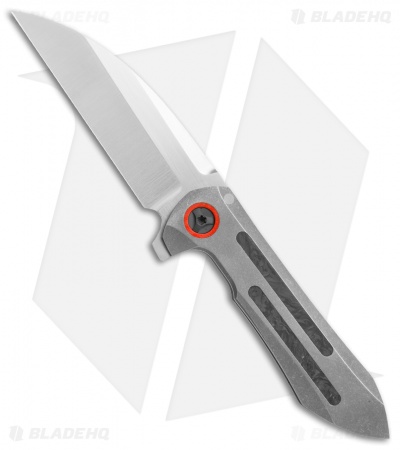 Peter Rassenti Custom Druid Integral Frame Lock Knife Ti/CF Shred (3.5" Satin)