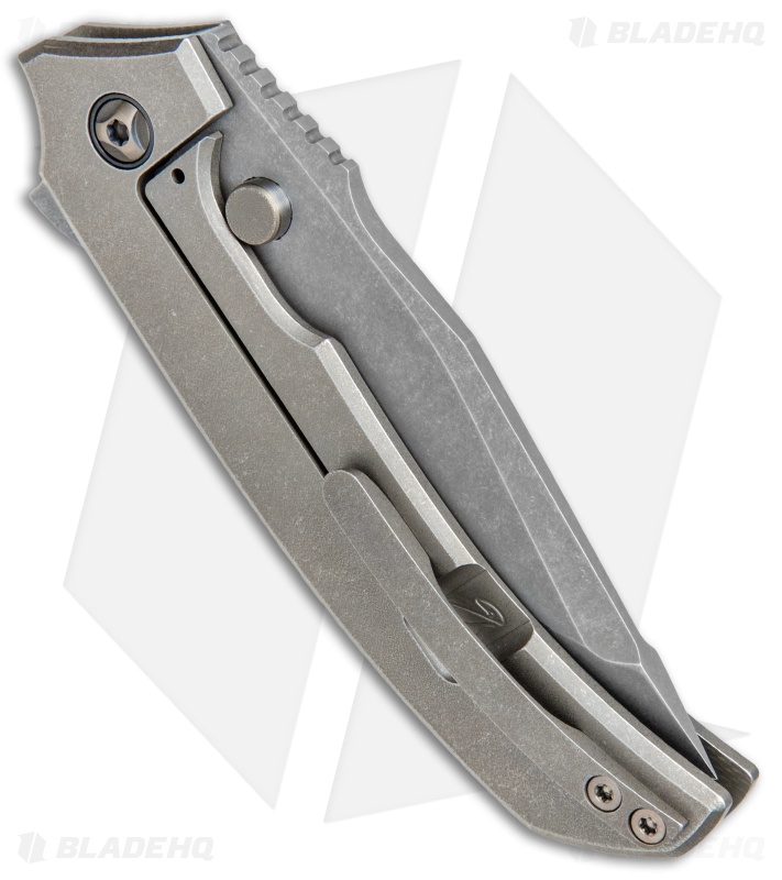 Peter Rassenti Custom Satori Flipper Knife Ti/Moku Ti Clip (3.5" Acid SW)