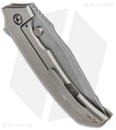Peter Rassenti Custom Satori Flipper Knife Ti/Moku Ti Clip (3.5" Acid SW)