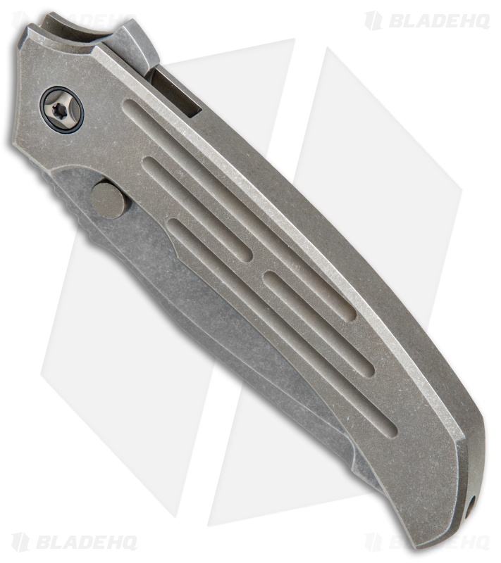 Peter Rassenti Custom Satori Flipper Knife Ti/Moku Ti Clip (3.5" Acid SW)