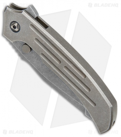 Peter Rassenti Custom Satori Flipper Knife Ti/Moku Ti Clip (3.5" Acid SW)