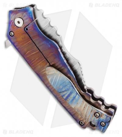 Phantom Steelworks One-Off XL Wharncliffe Flipper Knife (3.25" Damascus)