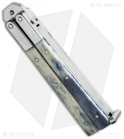 RD Nolen Knives Custom Balisong Knife Bone Handles (4" Polish)