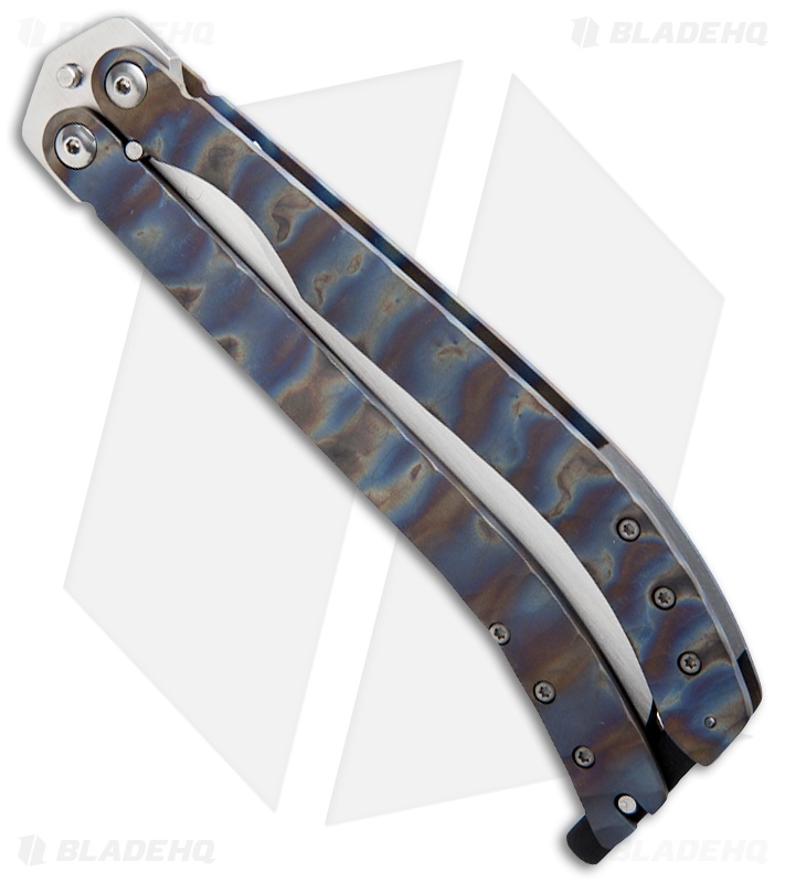 Reese Weiland Toxic Persian Balisong Butterfly Knife Carved Heated Titanium
