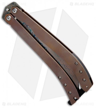 Reese Weiland Toxic Persian Balisong Butterfly Knife Smooth Titanium (Damascus)