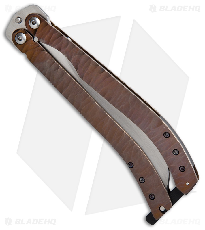 Reese Weiland Toxic Persian Balisong Butterfly Knife Anodized Carved Titanium