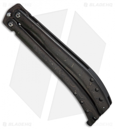 Reese Weiland Toxic Persian Balisong Butterfly Knife (Blued Damascus)