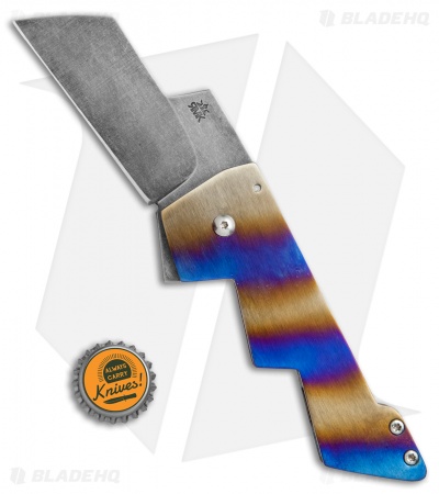 RichMade Knives Lightning Bolt Frame Lock Knife Striped Ti (3.375" O1) RMK