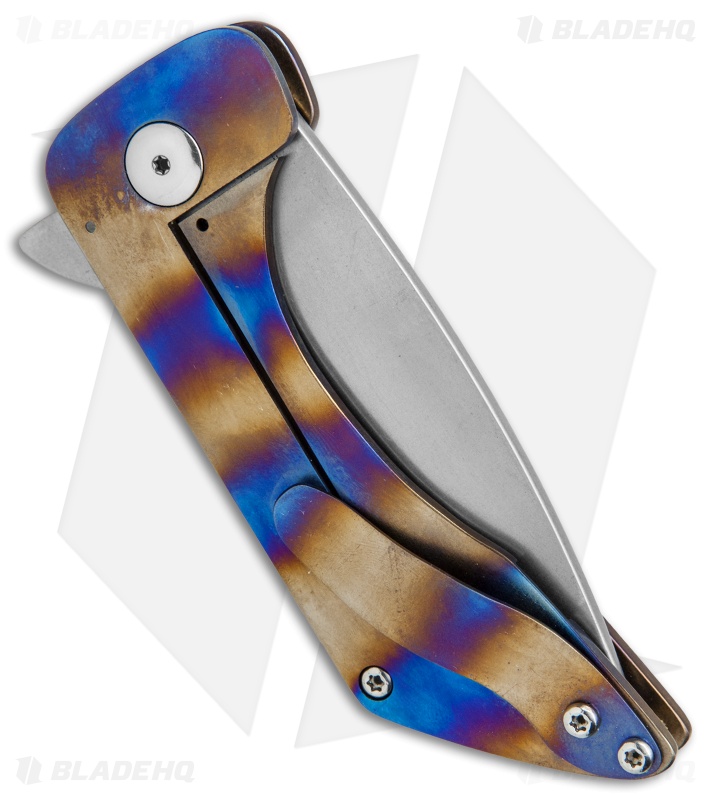 RichMade Knives Vampire Killer Frame Lock Flamed Ti (3.625" O1) RMK