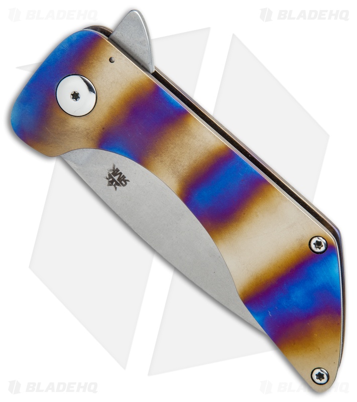 RichMade Knives Vampire Killer Frame Lock Flamed Ti (3.625" O1) RMK