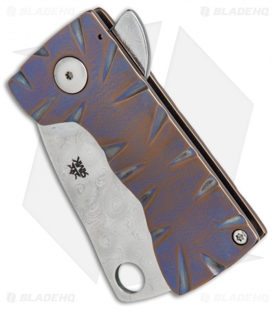 RichMade Knives Zombie Killer Frame Lock Purple Ti (2.625" Alabama Damascus) RMK