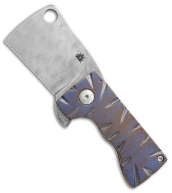 RichMade Knives Zombie Killer Frame Lock Purple Ti (2.625" Alabama Damascus) RMK