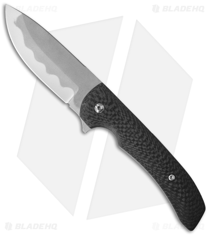 Douglas Knives Custom Flipper Knife Carbon Fiber (4" Bead Blast)