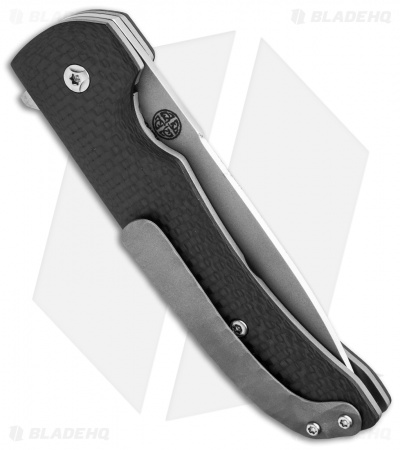 Douglas Knives Custom Flipper Knife Carbon Fiber (4" Bead Blast)