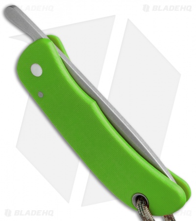 Sakman Pointer Friction Lock Knife Neon Green G-10 (3" Stonewash) 