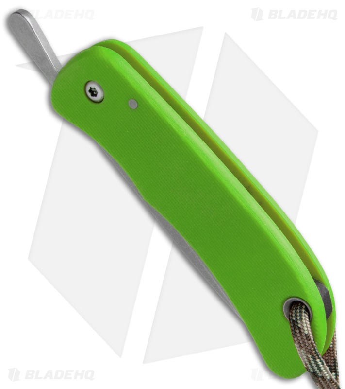 Sakman Pointer Friction Lock Knife Neon Green G-10 (3" Stonewash) 