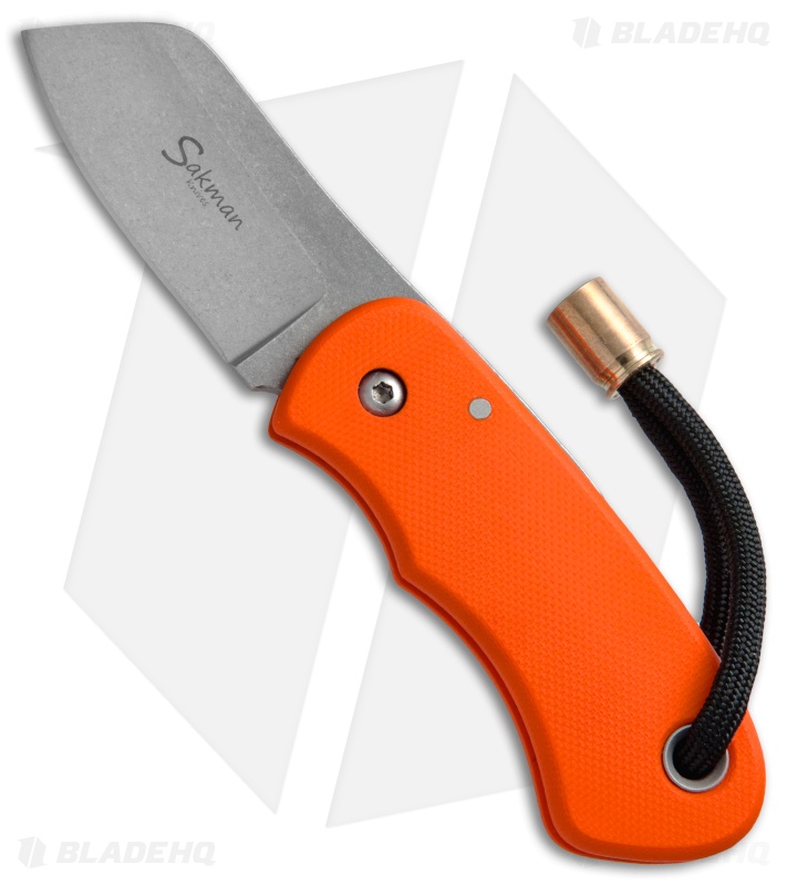 Sakman Chappy Friction Lock Knife Orange G-10 (2.1" Stonewash)