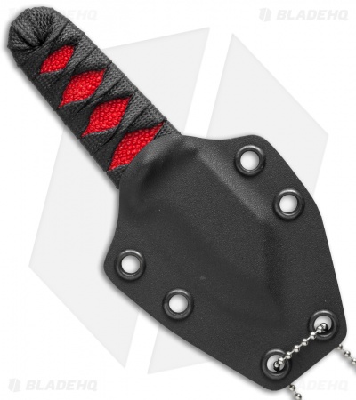 Sam Eddleman Clip Point Neck Knife Cord Wrap Red Rayskin (2.1" Acid Wash)
