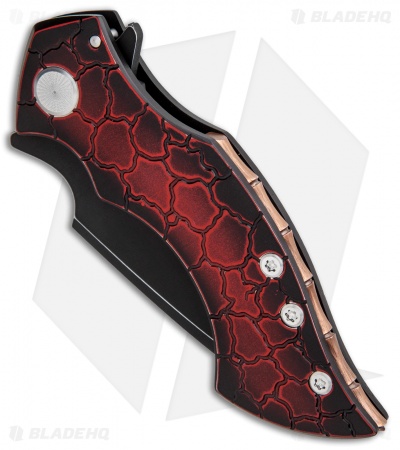 Sergey Rogovets Knives Venom Frame Lock Knife Black/Red Ti (3.6" Black)