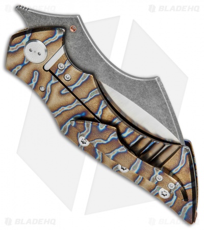 Sergey Rogovets Knives Vulture  Frame Lock Knife Tiger Ti (4.1" Two-Tone)  