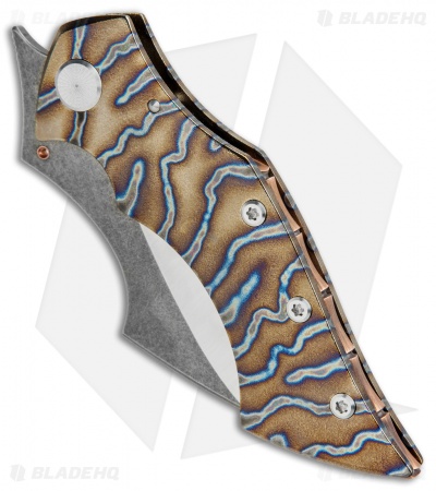 Sergey Rogovets Knives Vulture  Frame Lock Knife Tiger Ti (4.1" Two-Tone)  